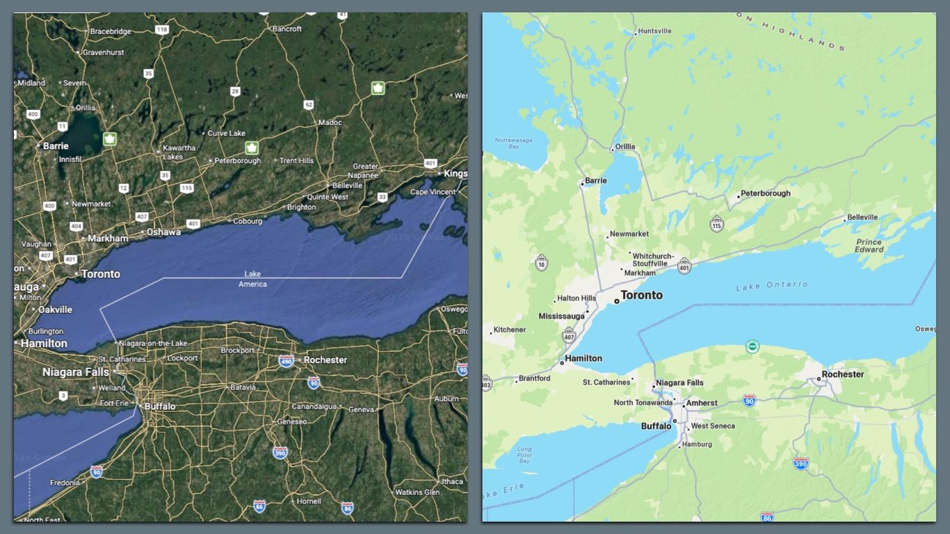 Google Maps Renames Lake Ontario to “Lake America” Amidst U.S.-Canada Trade Dispute